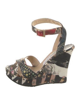 Jimmy Choo Leather Printed D'Orsay Pumps