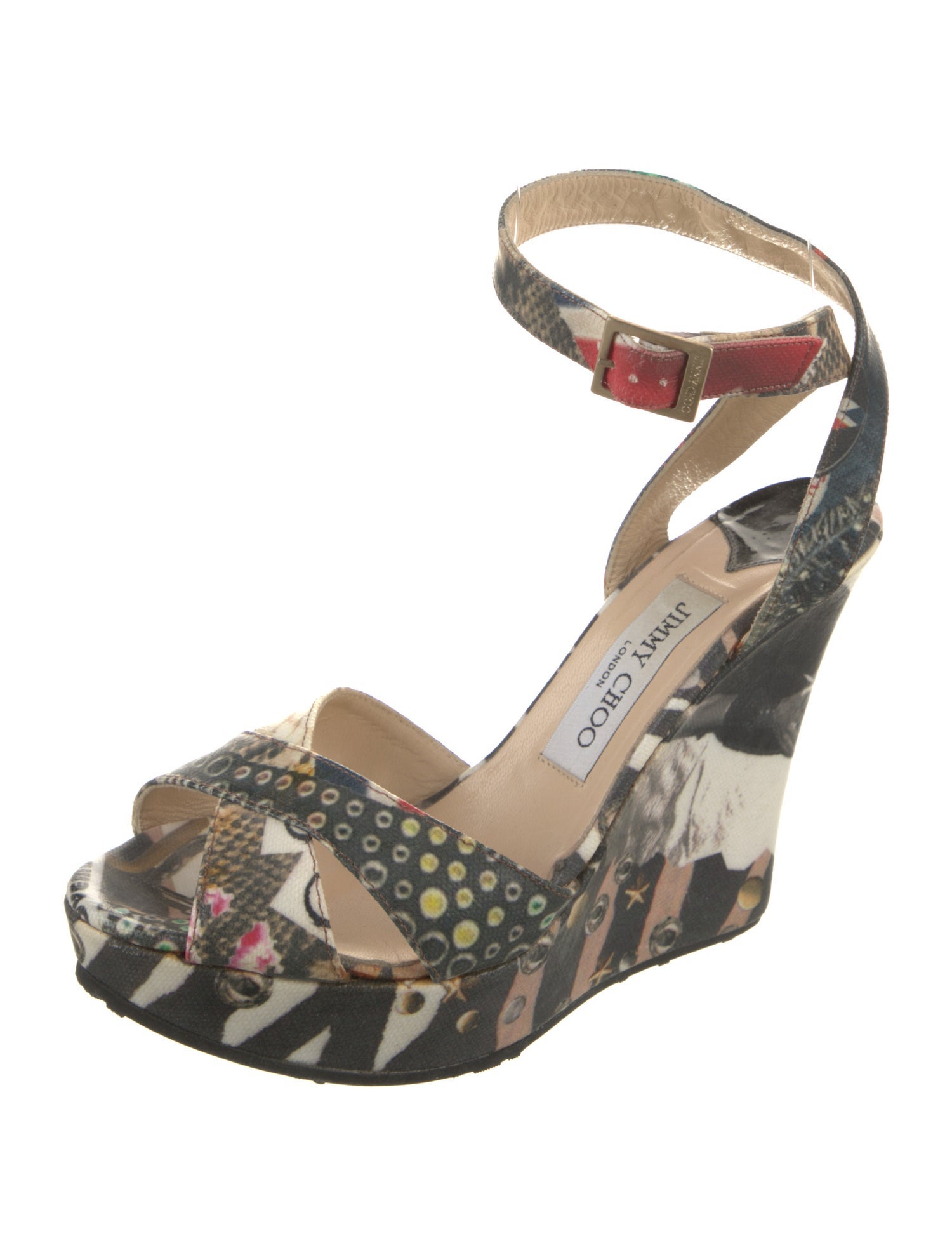 Jimmy Choo Leather Printed D'Orsay Pumps