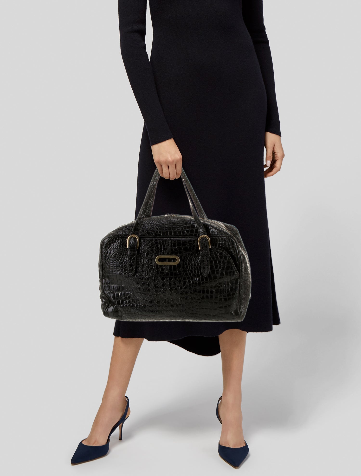 Jimmy Choo Embossed Leather Shoulder Bag