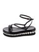 Jimmy Choo Leather Beaded Accents Sandals