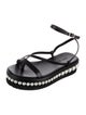 Jimmy Choo Leather Beaded Accents Sandals