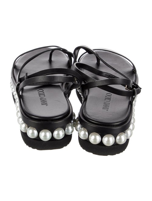 Jimmy Choo Leather Beaded Accents Sandals