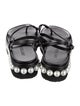Jimmy Choo Leather Beaded Accents Sandals