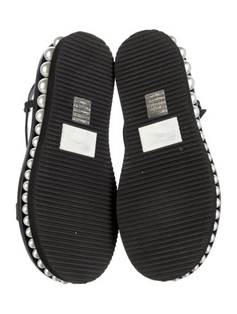 Jimmy Choo Leather Beaded Accents Sandals