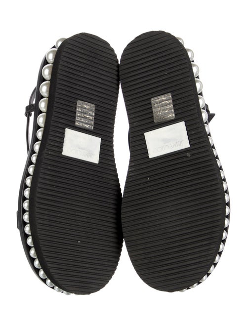 Jimmy Choo Leather Beaded Accents Sandals