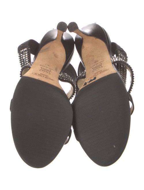 Jimmy Choo Leather Crystal Embellishments Sandals