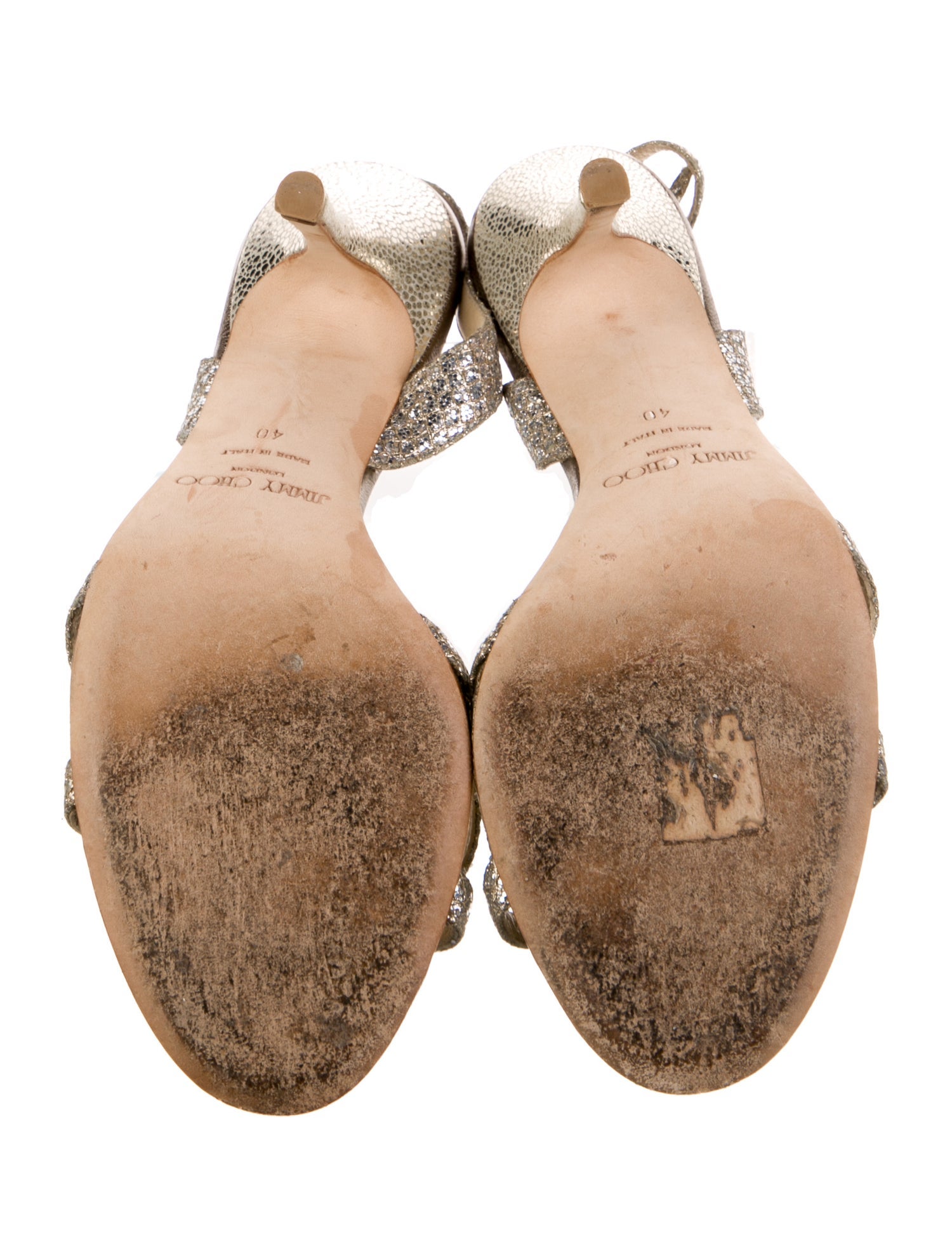 Jimmy Choo Glitter Animal Print Slingback Sandals