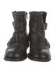 Jimmy Choo Leather Studded Accents Moto Boots