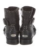 Jimmy Choo Leather Studded Accents Moto Boots