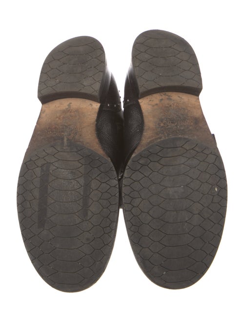 Jimmy Choo Leather Studded Accents Moto Boots