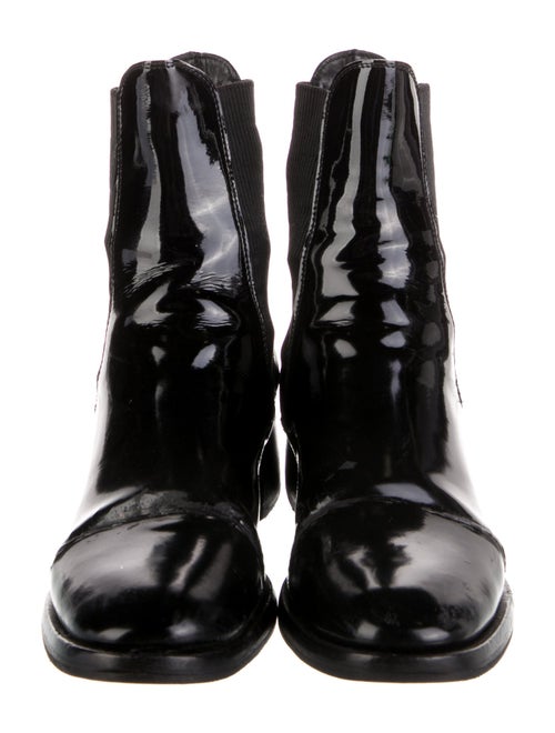 Jimmy Choo Patent Leather Colorblock Pattern Chelsea Boots