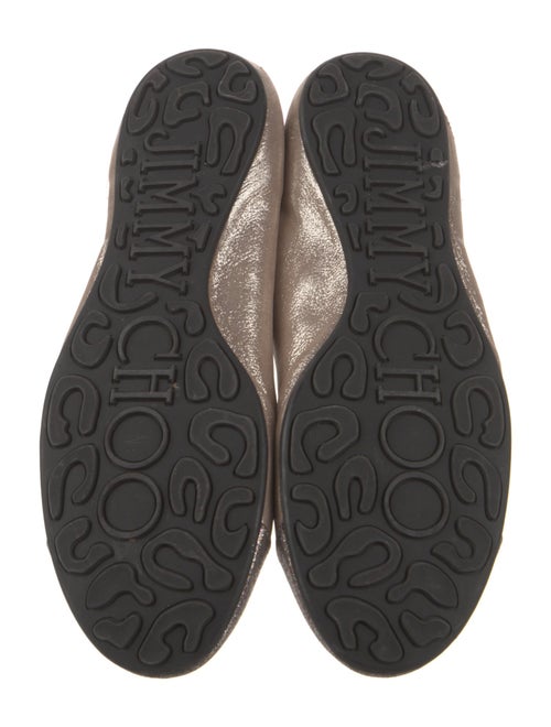 Jimmy Choo Leather Glitter Accents Ballet Flats