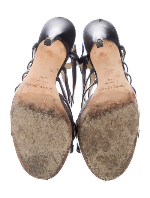 Jimmy Choo Leather Animal Print Slingback Sandals