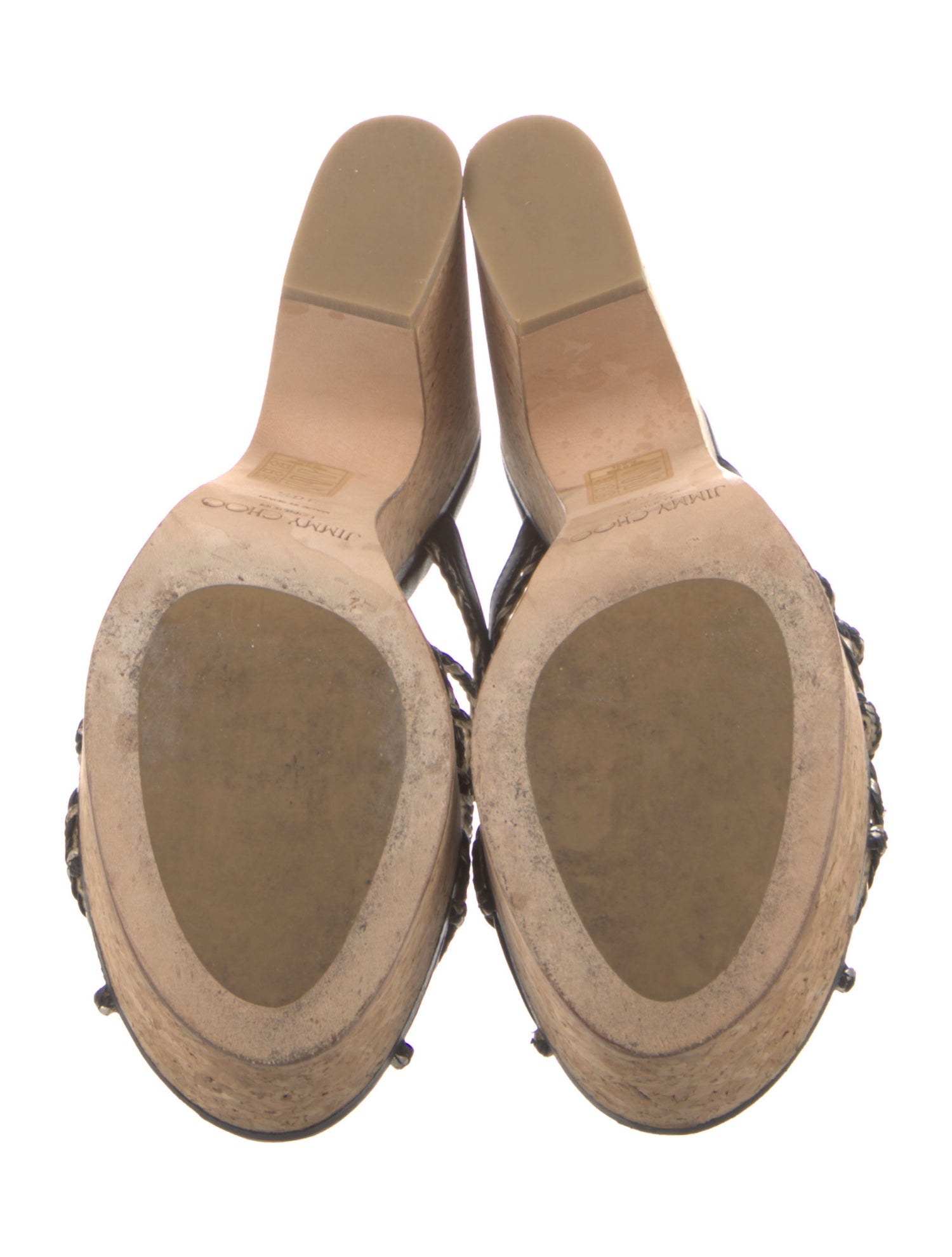 Jimmy Choo Leather Braided Accents Slides