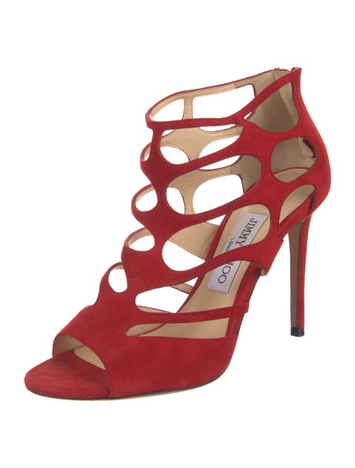 Jimmy Choo Suede Cutout Accent Gladiator Sandals