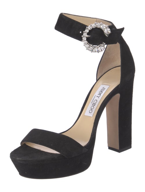 Jimmy Choo Suede Crystal Embellishments Sandals