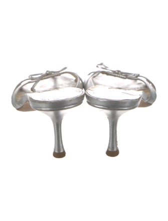 Jimmy Choo Leather Bow Accents Slides