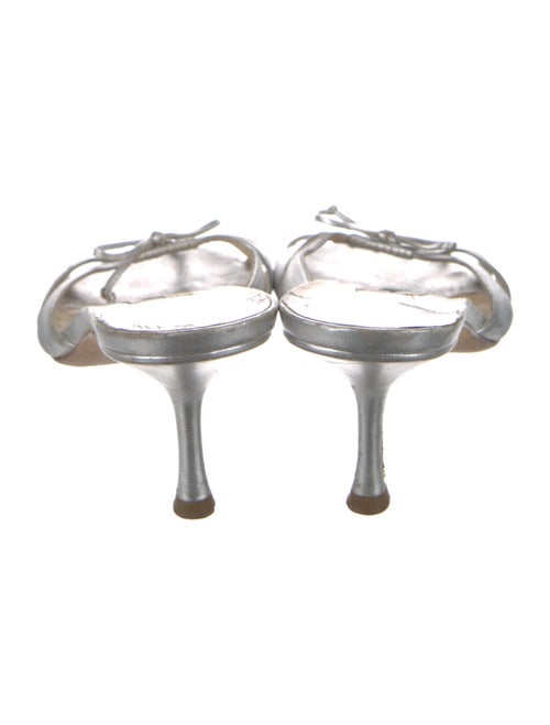 Jimmy Choo Leather Bow Accents Slides