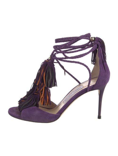 Jimmy Choo Suede Tassel Accents D'Orsay Pumps