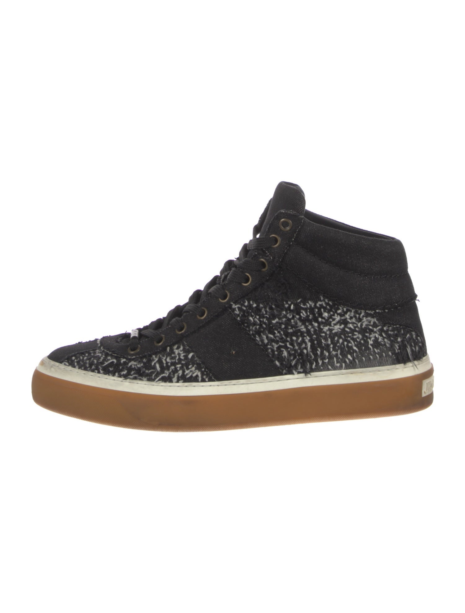 Jimmy Choo Leather Tweed Pattern Sneakers