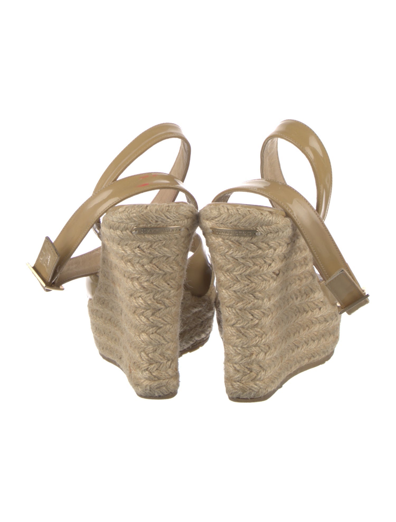 Jimmy Choo Patent Leather Braided Accents Espadrilles