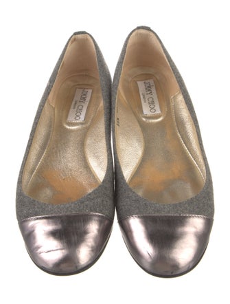Jimmy Choo Wool Animal Print Ballet Flats
