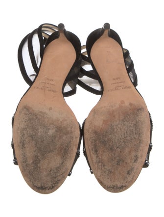 Jimmy Choo Suede Mesh Accents Slingback Sandals