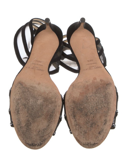 Jimmy Choo Suede Mesh Accents Slingback Sandals