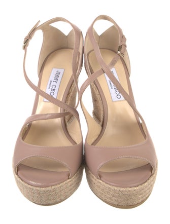 Jimmy Choo Leather Colorblock Pattern T-Strap Pumps