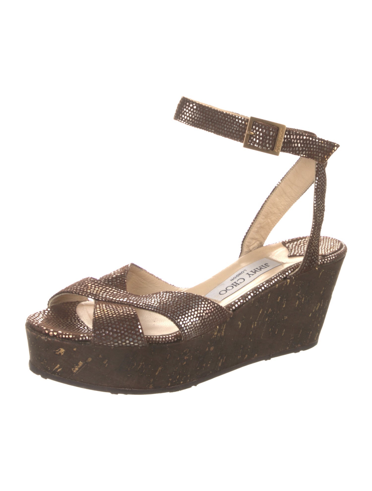 Jimmy Choo Leather Cutout Accent Espadrilles