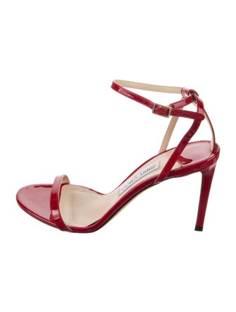 Jimmy Choo Patent Leather Cutout Accent Sandals