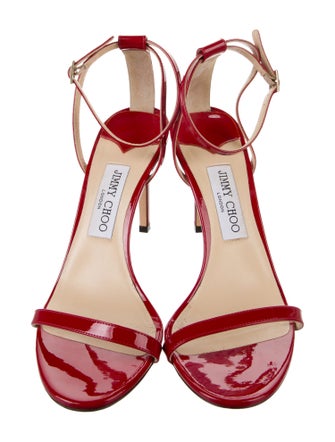 Jimmy Choo Patent Leather Cutout Accent Sandals
