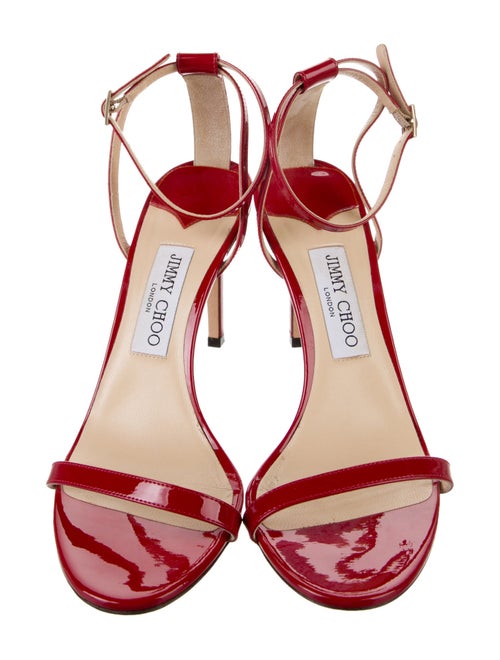 Jimmy Choo Patent Leather Cutout Accent Sandals