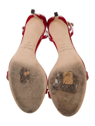 Jimmy Choo Patent Leather Cutout Accent Sandals