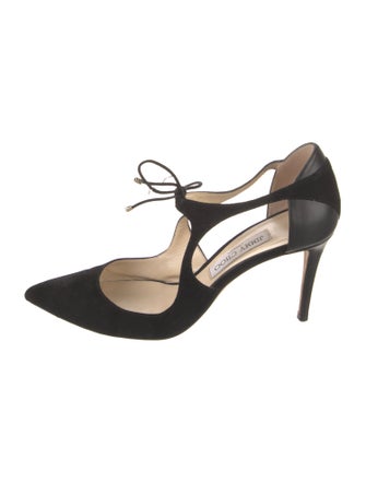 Jimmy Choo Suede Cutout Accent D'Orsay Pumps