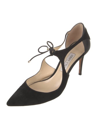 Jimmy Choo Suede Cutout Accent D'Orsay Pumps