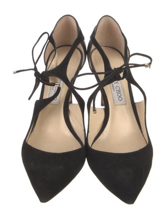 Jimmy Choo Suede Cutout Accent D'Orsay Pumps
