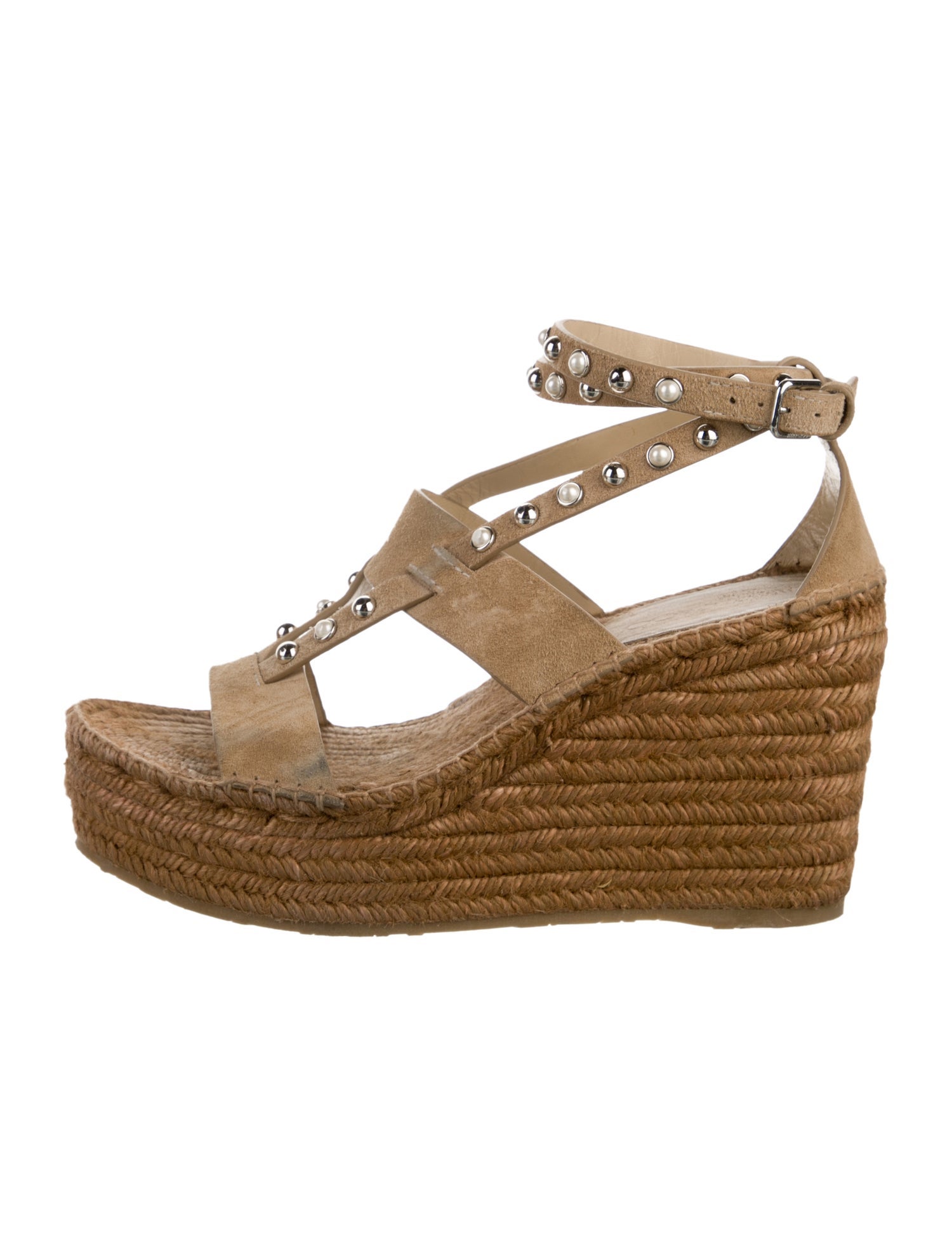 Jimmy Choo Suede Studded Accents Espadrilles