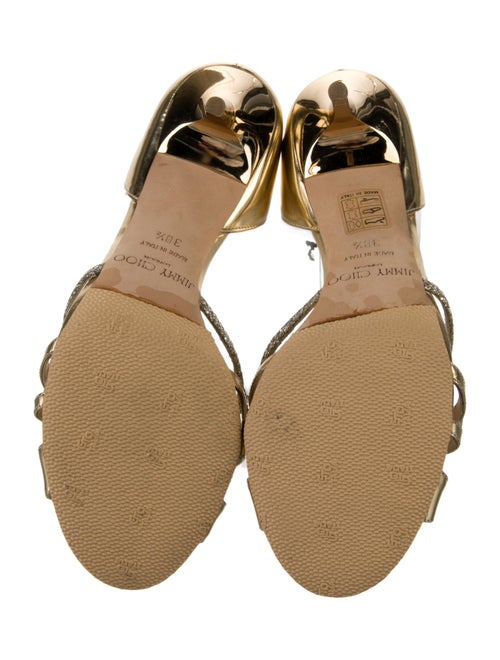 Jimmy Choo Leather Glitter Accents Sandals
