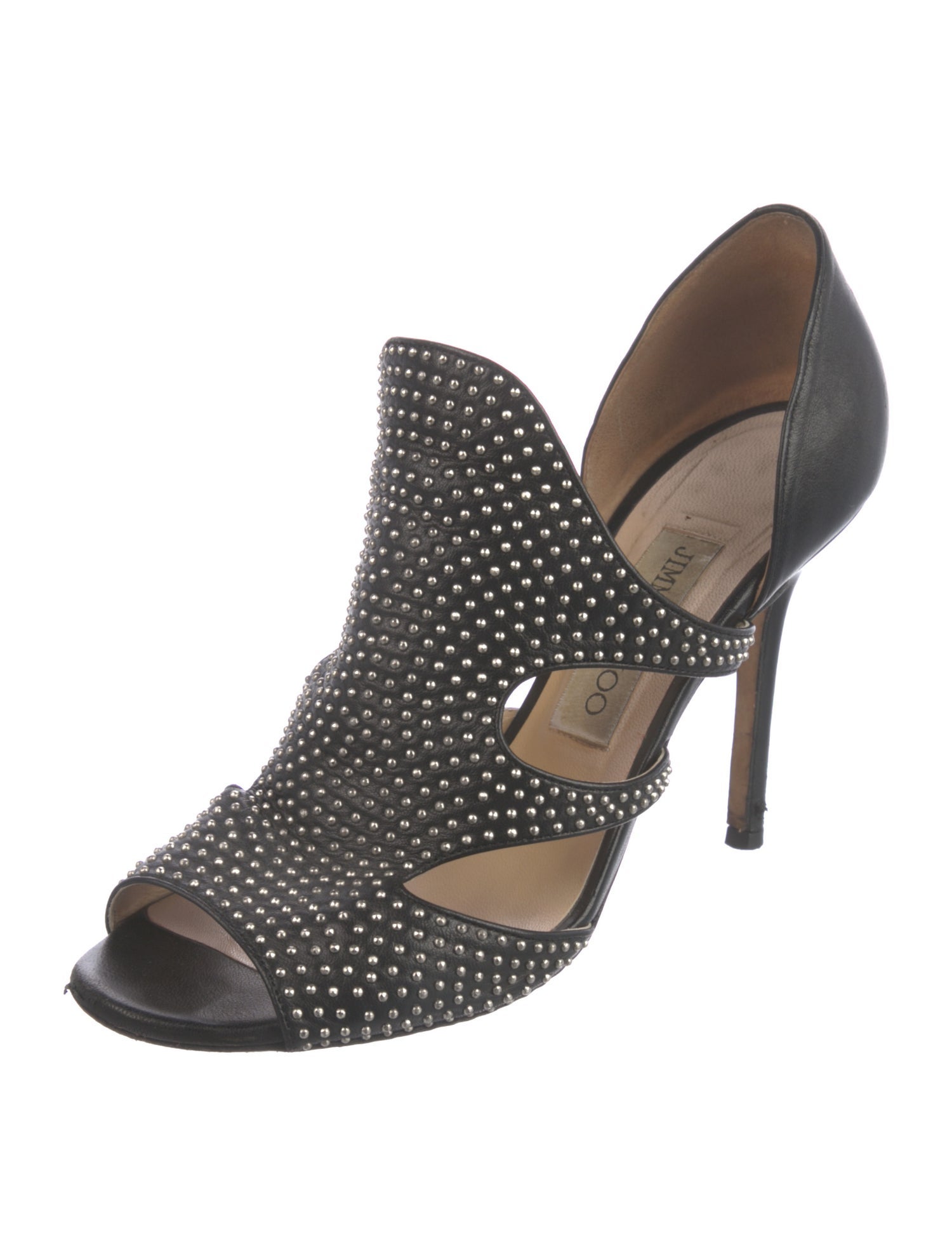 Jimmy Choo Leather Studded Accents D'Orsay Pumps