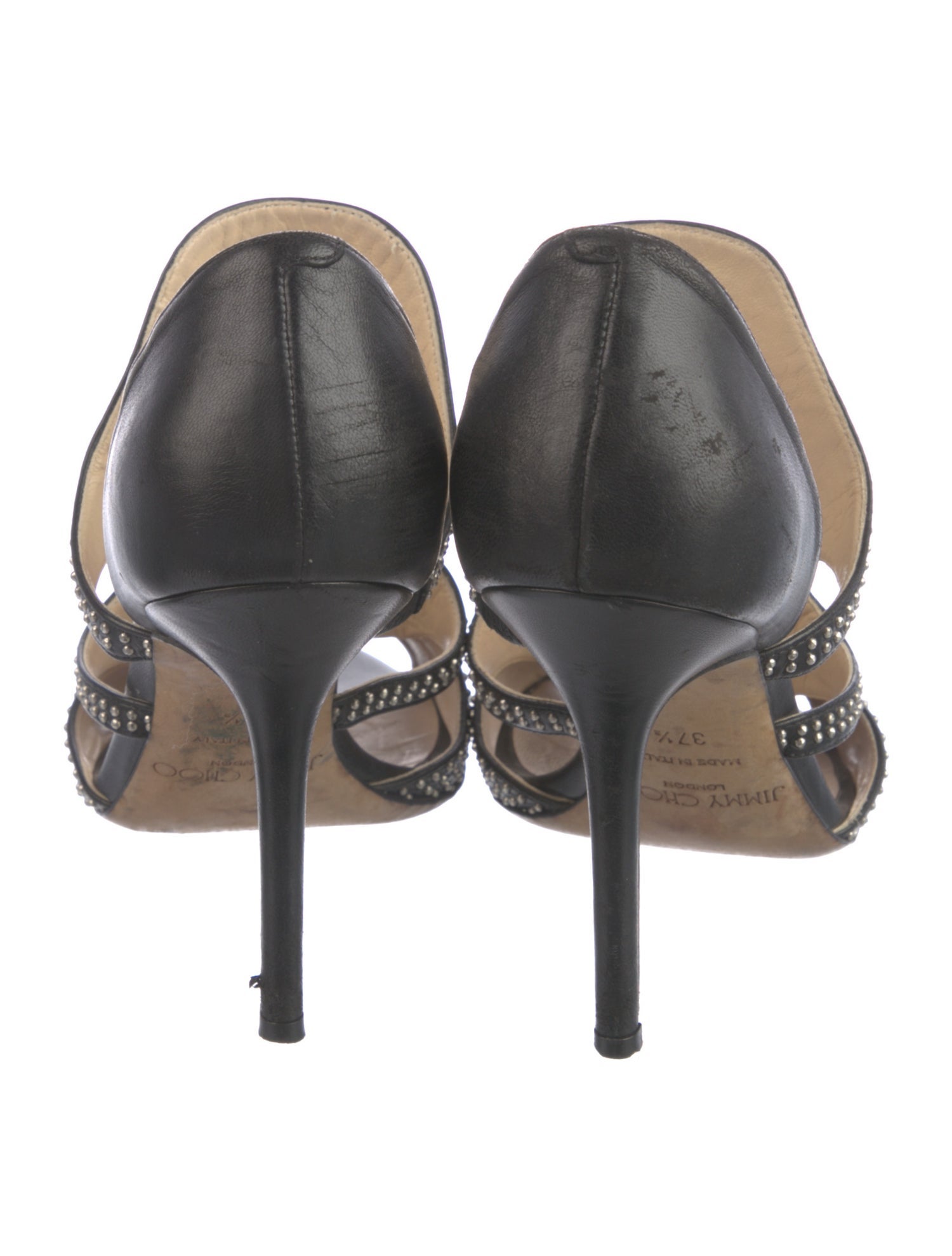 Jimmy Choo Leather Studded Accents D'Orsay Pumps