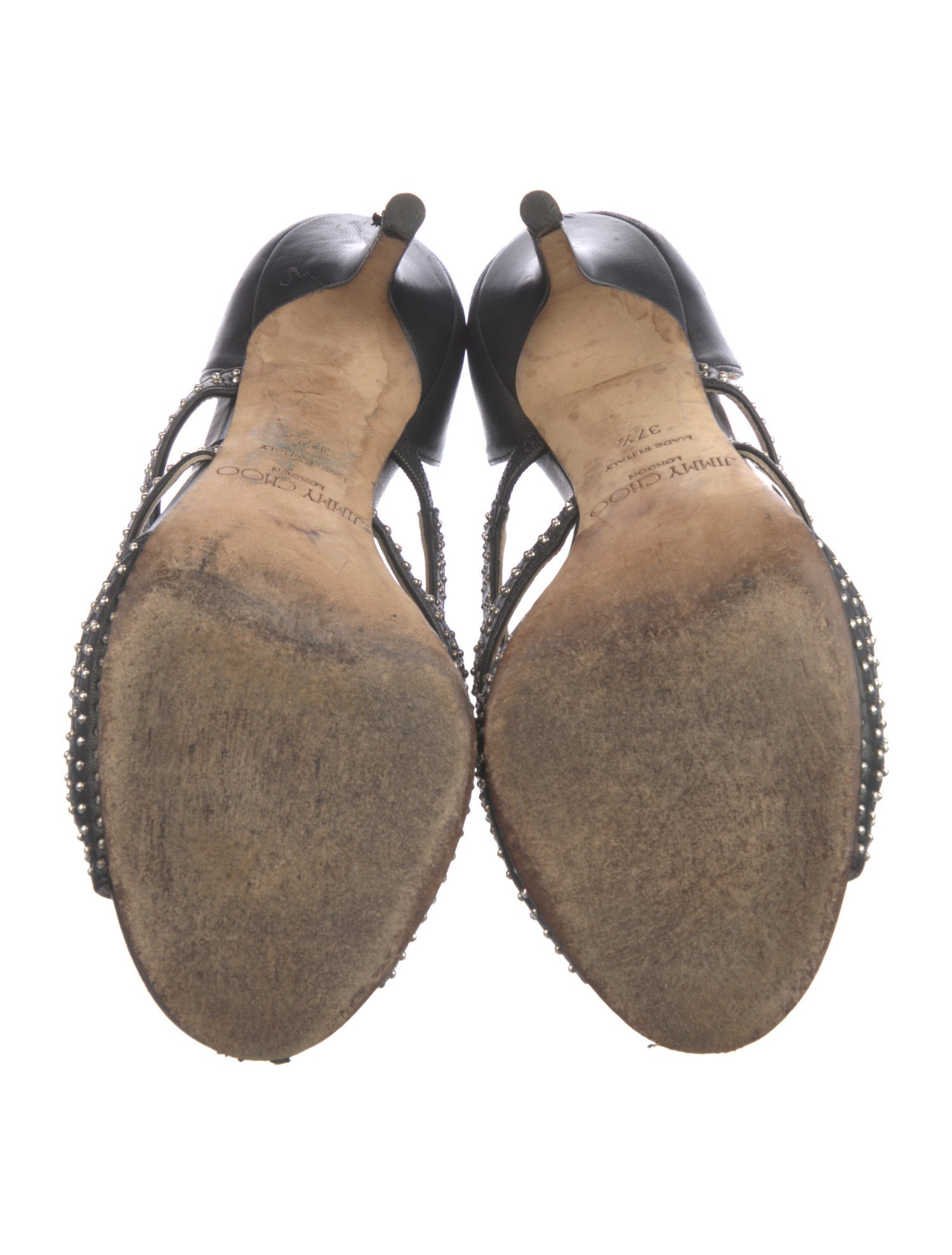 Jimmy Choo Leather Studded Accents D'Orsay Pumps