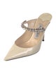 Jimmy Choo Patent Leather Crystal Embellishments Mules
