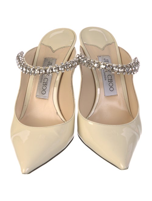 Jimmy Choo Patent Leather Crystal Embellishments Mules