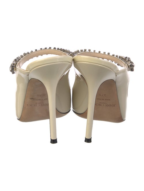 Jimmy Choo Patent Leather Crystal Embellishments Mules