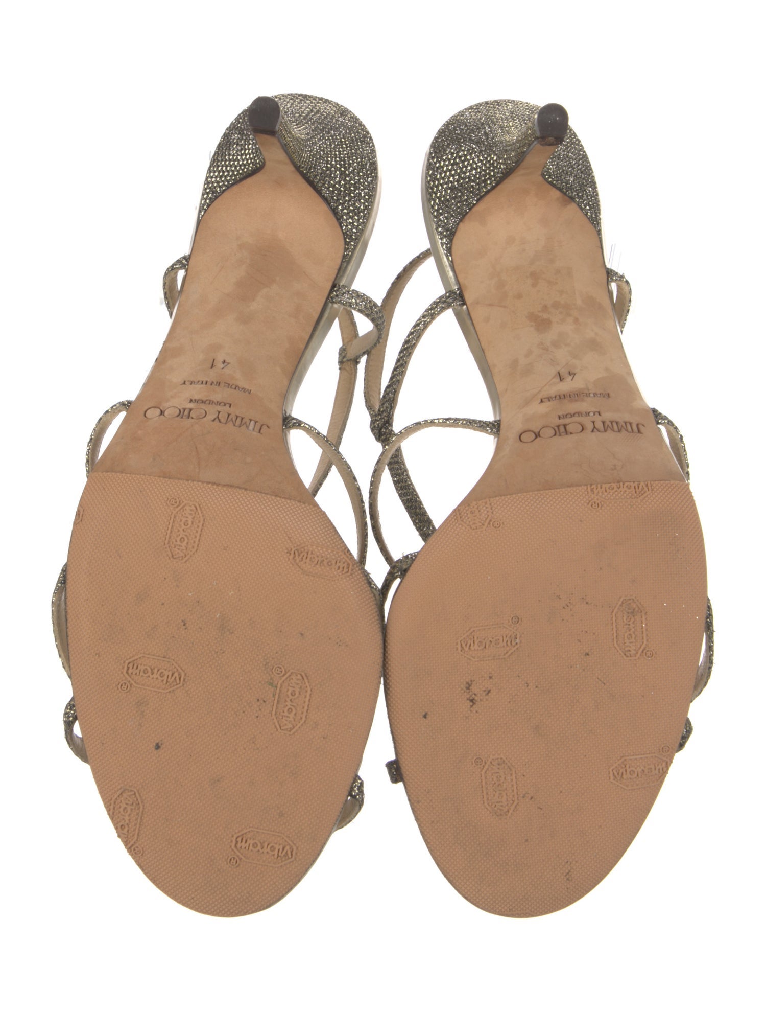 Jimmy Choo Glitter Animal Print Slingback Sandals