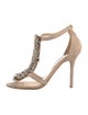 Jimmy Choo Suede Mesh Accents T-Strap Sandals