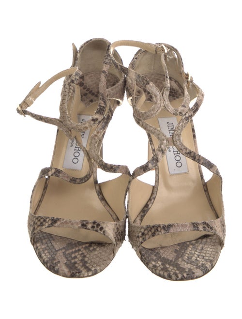 Jimmy Choo Leather Animal Print T-Strap Pumps