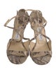 Jimmy Choo Leather Animal Print T-Strap Pumps