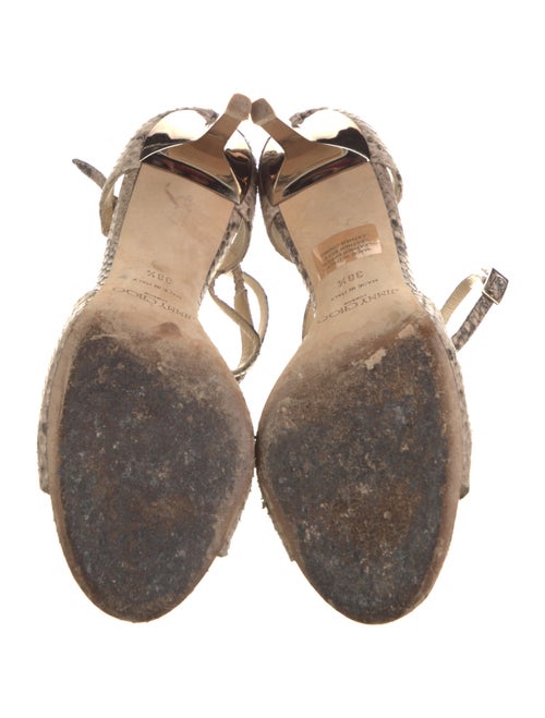 Jimmy Choo Leather Animal Print T-Strap Pumps